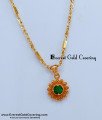 SCHN523 - Elegant Emerald Stone Pendant Gold Chain for Women