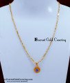 SCHN524 - Attractive Gold Chain with Single Stone Locket Design