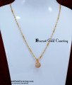 SCHN528 - Unique White Stone Round Pendant with Short Chain 