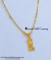 SCHN529 - Trendy Cricket Bat Locket Gold Model Pendant Chain