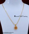 SCHN531 - Gold Look Ruby Pendant Gold Chain for Women