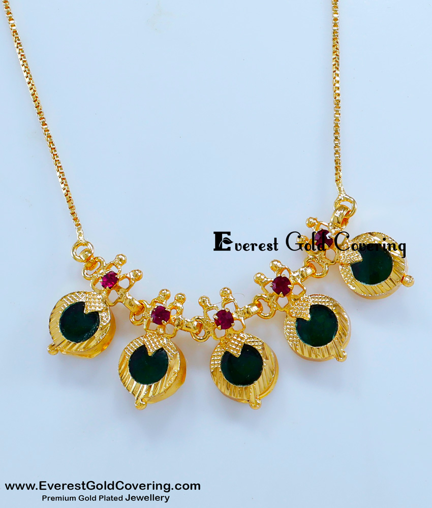 SCHN536 - Latest Short Chain with Palakka Locket Gold Model