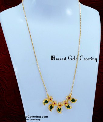SCHN537 - Traditional Green Palakka Manga Locket with Chain