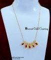 SCHN539 - Attractive White Stone Red Nagapadam Locket Chain