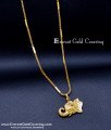 SCHN549 - Gold Plated Short Chain with Elephant Head Pendant
