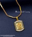 SCHN550 - Latest One Gram Gold Plated Ganesh Locket Dollar Chain