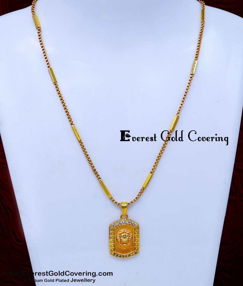 SCHN552 - Latest Daily Use Short Chain with Lion Pendant for Men