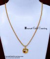 SCHN555 - Elegant Red Stone Flower Pendant Chain for Women