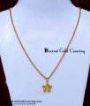SCHN557 - Unique White Stone Pendant 22k Gold Plated Short Chain