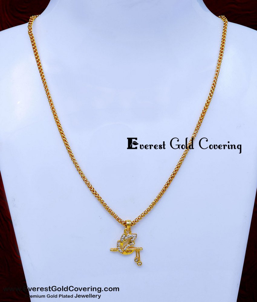 SCHN558 - Unique White Stone Leaf with Flute Pendant Chain Design