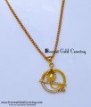 SCHN559 - Best Quality White Stone Peacock Feather Pendant Chain