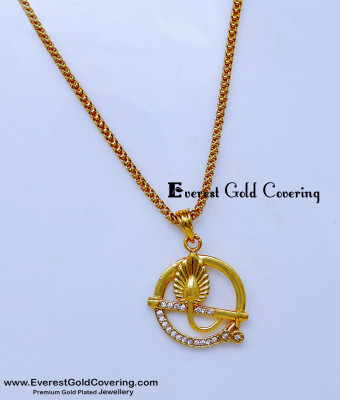 SCHN559 - Best Quality White Stone Peacock Feather Pendant Chain