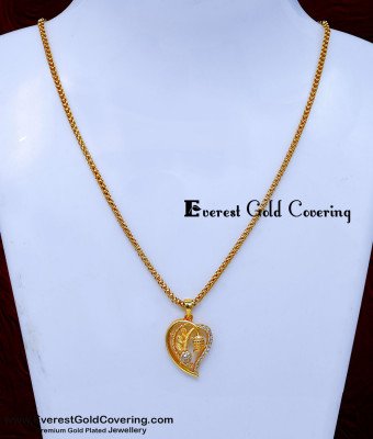 SCHN560 - Gold Model Leaf Design Pendant with Short Chain Online