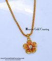 SCHN561 - 1 Gram Gold Flower Design Daily Wear Pendant Chain