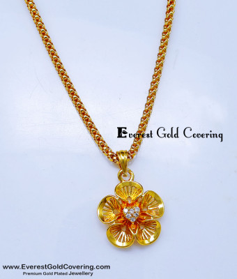 SCHN563 - Elegant White Stone Flower Model Pendant for Girls