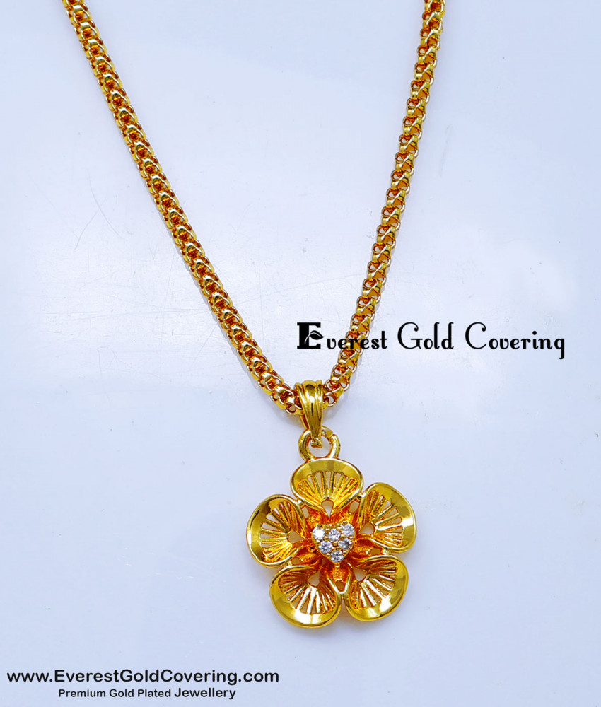 SCHN563 - Elegant White Stone Flower Model Pendant for Girls