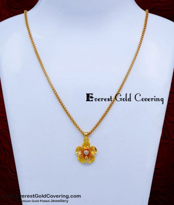 SCHN563 - Elegant White Stone Flower Model Pendant for Girls