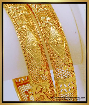BNG645 - 2.8 Size Original 1 Gram Gold Bangles Design Online