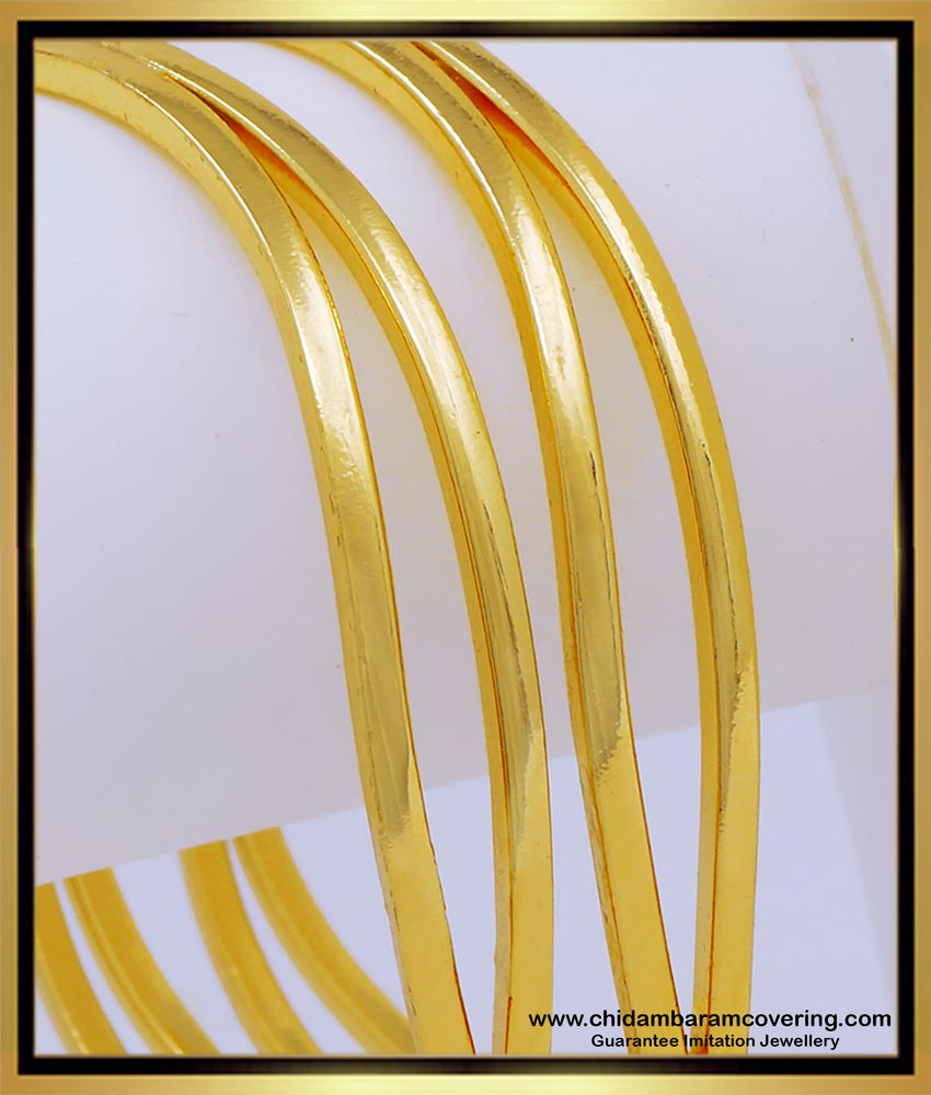 BNG643 - 2.8 Size Best Quality Gold Model Impon Plain Bangles