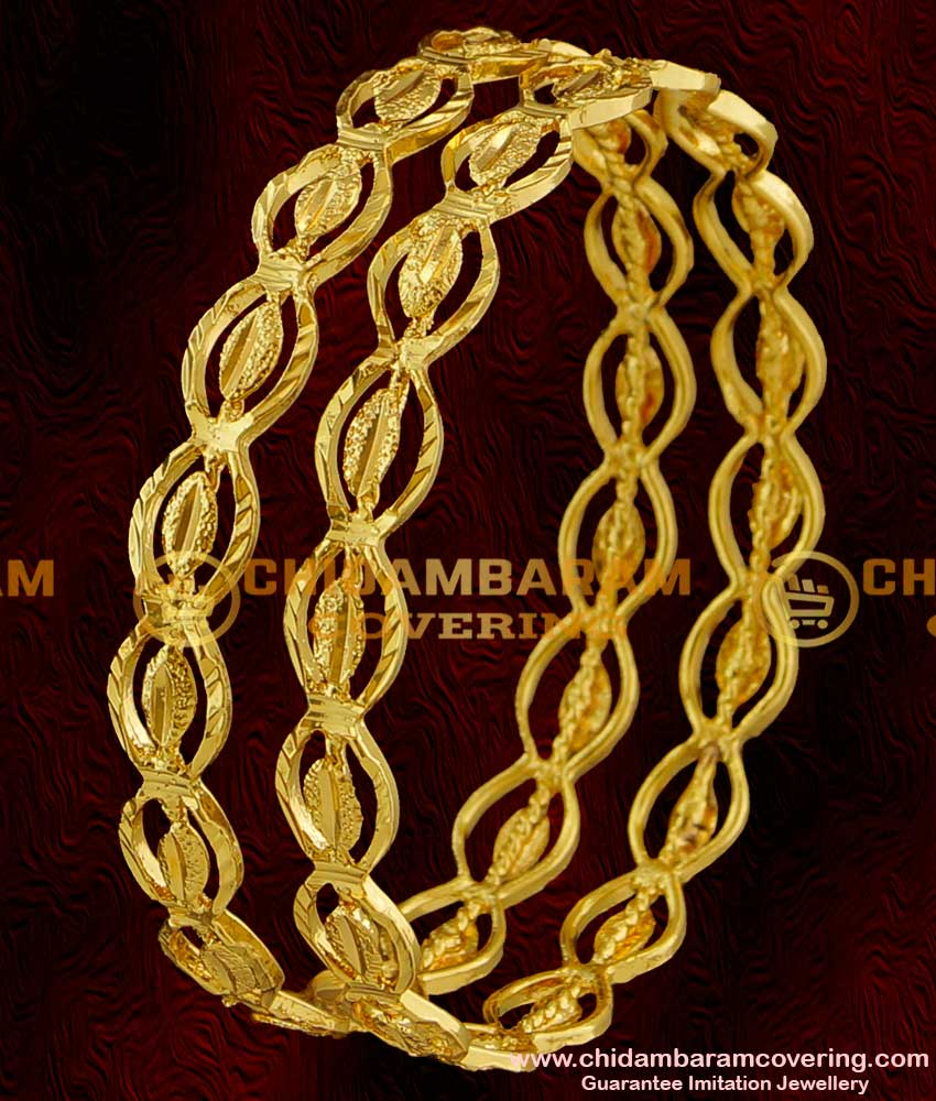 BNG015 - 2.4 Size Latest Kerala Light Weight Shiny Oval Model Bangles Buy Online