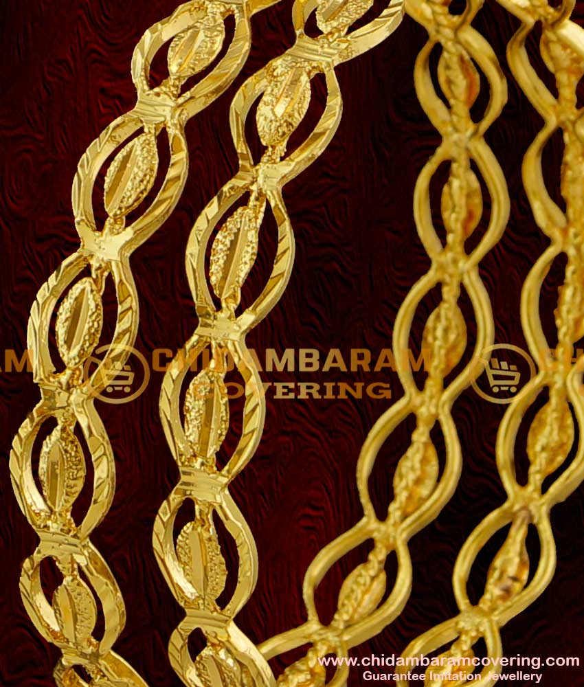 BNG015 - 2.4 Size Latest Kerala Light Weight Shiny Oval Model Bangles Buy Online