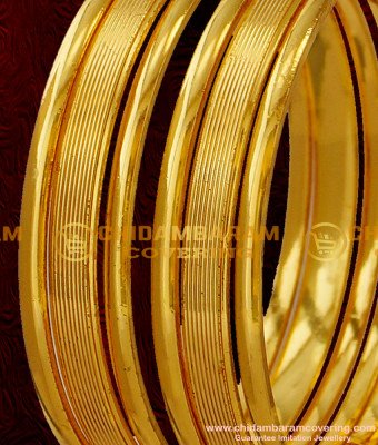 BNG040 - 2.4 Size Stylish Shiny Design Six Pieces Thick Heavy Bangles Online Collection 