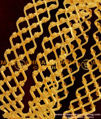 BNG044 - 2.4 Size Beautiful Gold Inspired Zig Zag Two Line Bangle Design Online Shopping