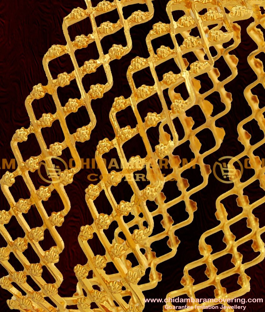 BNG044 - 2.8 Size Beautiful Gold Inspired Zig Zag Two Line Bangle Design Online Shopping