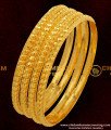 BNG047 - 2.10 Size Traditional Muthu Bangles 4 Pcs Set Daily Wear Gold Plated Bangles Collection Online 
