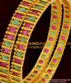 BNG058 - 2.6 Size Semi Precious Ruby Emerald Stone Bangles For Women 