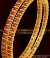 BNG059 - 2.8 Size Semi Precious Full Ruby Stone Bangles For Women 