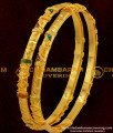 BNG065 - 2.6 Size Elegant Enamel Design Gold Plated Bangles 2 Pieces Buy Online 