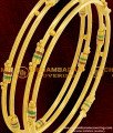 BNG070 - 2.4 Size South Indian Kambi Bangles Enamel Design Gold Plated Bangles 