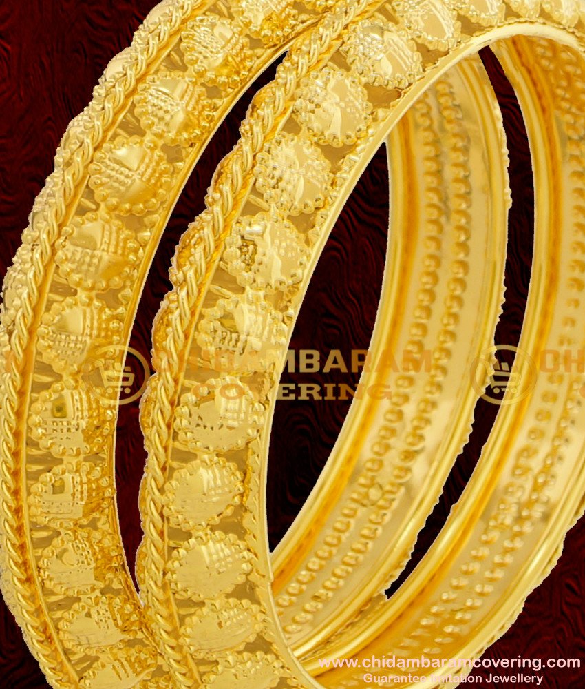 BNG071 - 2.6 Size Grand Look Maharani Bangles Designs High Quality Bangles Gold Plated Jewellery Online