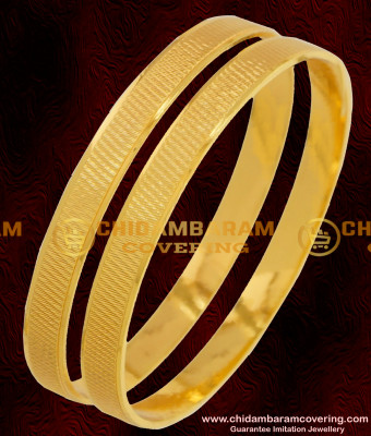 BNG074 - 2.4 Size Gold Plated Daily Wear Machine Cut Bangles South Indian Guarantee Jewelry Online