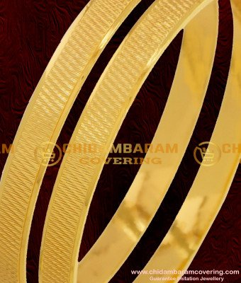 BNG074 - 2.4 Size Gold Plated Daily Wear Machine Cut Bangles South Indian Guarantee Jewelry Online