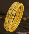 BNG079 - 2.6 Size Calcutta Bangles Design 1 Gram Gold Plated Jewelry