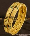 BNG080 - 2.6 Size Colourful Floral Enamel Design Calcutta Bangles Design Collection for Wedding
