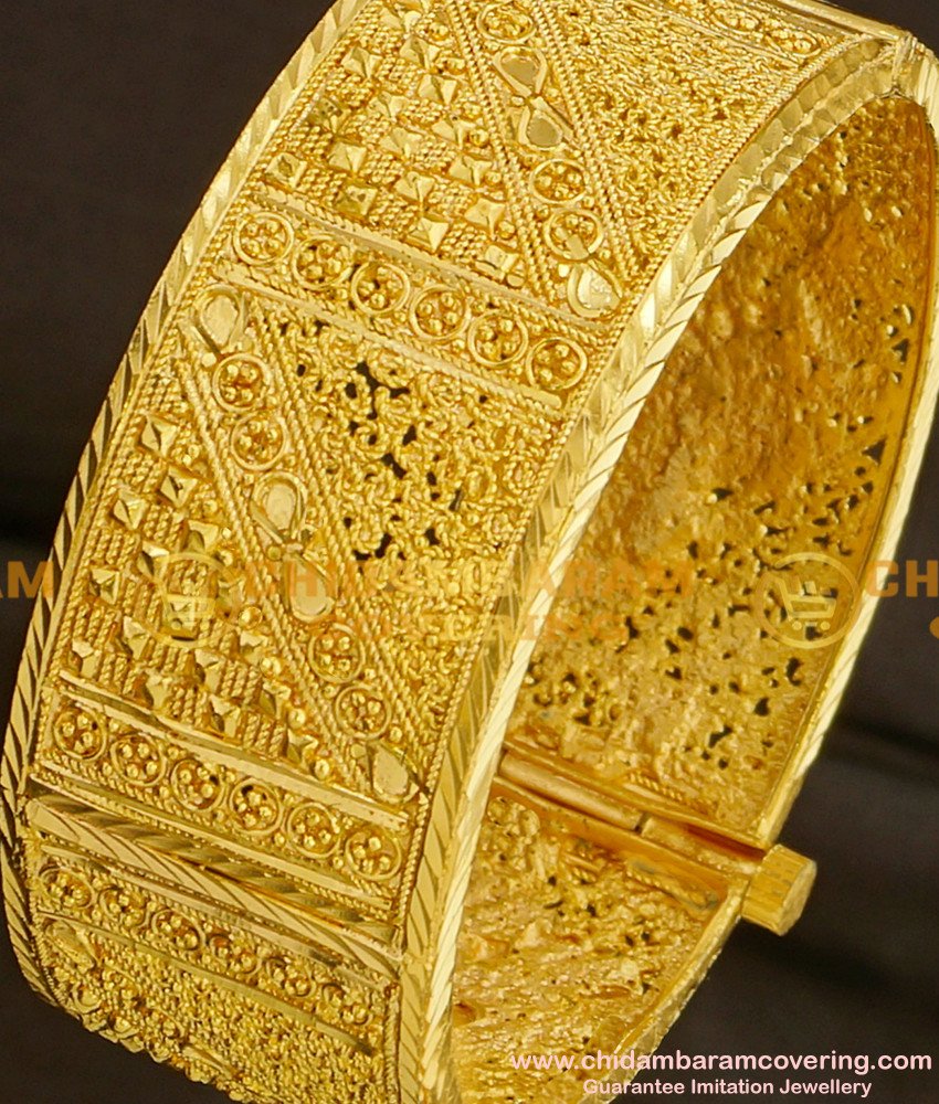 BNG088 - 2.6 Size Gold Look Kada Bangle Designs Bridal Jewellery Online