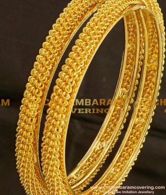 BNG092 - 2.4 Size New Style Designer Bangles Set from Chidambaram Covering