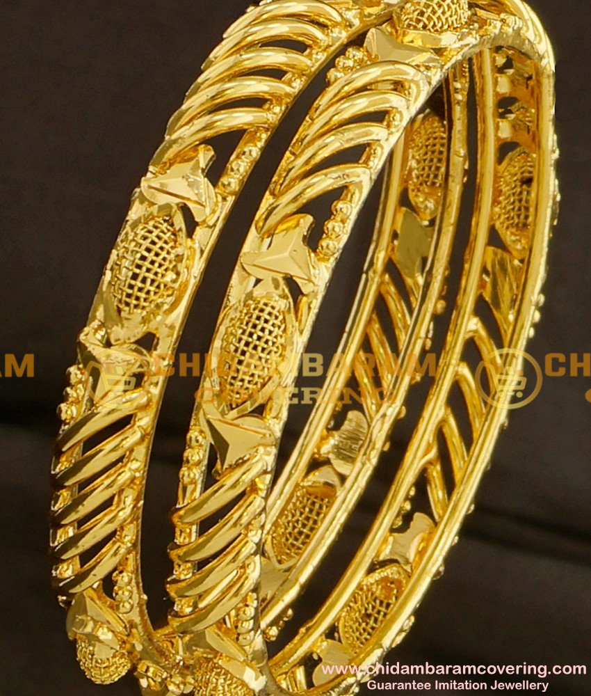 BNG099 - 2.4 Beautiful Kerala Pattern Daily Wear Bangles for Girls