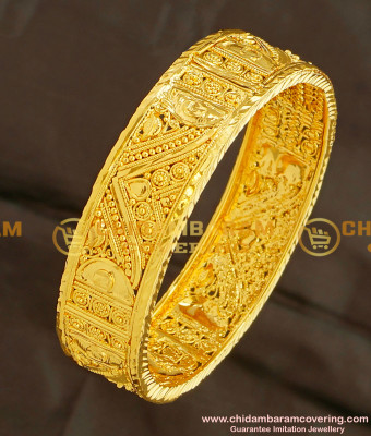 BNG102 - 2.4 Size Gold Plated Single Broad Kada Bangle for Girls