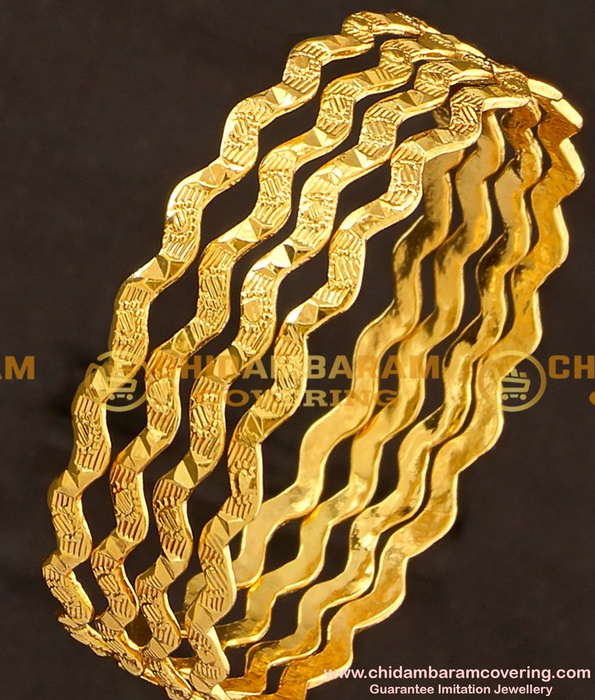 BNG105 - 2.8 Size Daily Wear Ligntweight Neli Bangles Design Set Of 4 Pcs for Women