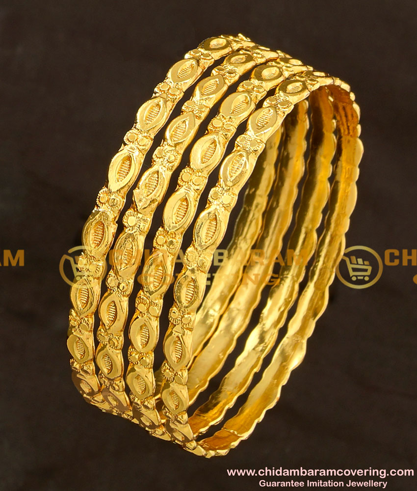 BNG107 - 2.6  Size Solid Guarantee Bangles Design Set Of 4 Pcs for Daily Use