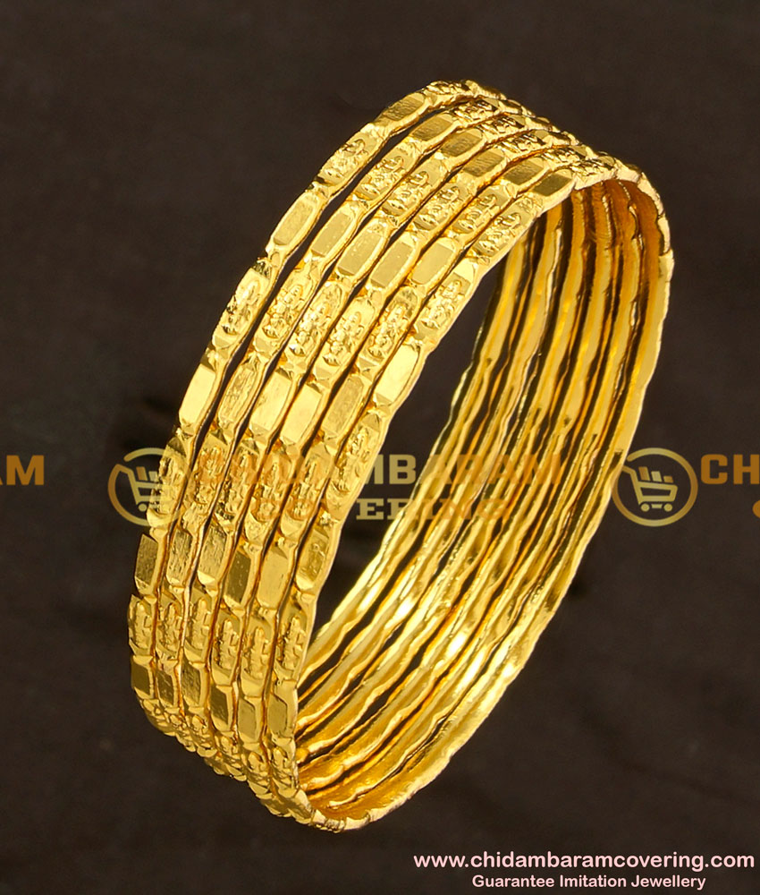 BNG108 - 2.6 Size Traditional Lakshmi Bangles Design Set Of 6 Pcs for Daily Use