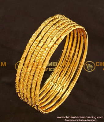 BNG110 - 2.4 Size One Gram Gold Daily Wear 6 Pcs Bangles Imitation Bangle Online