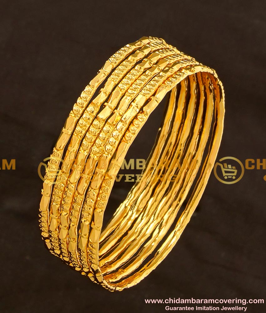 BNG110 - 2.4 Size One Gram Gold Daily Wear 6 Pcs Bangles Imitation Bangle Online