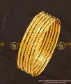 BNG111 - 2.4 Size Bridal Wear One Gram Gold Glass Cutting Design Bangles Online