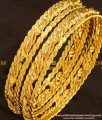 BNG116 - 2.6 Size Gold Plated Thick Metal Twisted Bangles Design