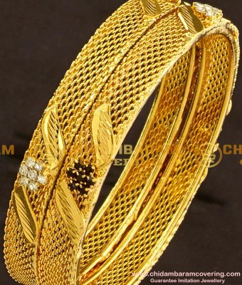 BNG118 - 2.8 Size Stylish Look Red and White Stone Party Wear Bangles for Women 